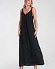 sukienki maxi damskie Długa sukienka maxi oversize z wiskozy bez rękawów z dekoltem w serek - M1194