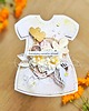 kartki scrapbooking Kartka w kształcie dziecięcej sukienki - narodziny dziecka