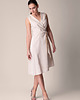 sukienki midi damskie True beige dress - lekka asymetryczna sukienka beż
