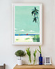 plakaty Plaża surferów - wakacje pod palmami - plakat fine art