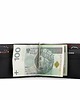 portfele męskie Portfel Męski z Klipsem na Banknoty I Karty Skóra Jucht Czarny BW48