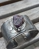 bransoletki wire wrapping Surowy ametyst - bransoletka regulowana