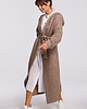 kardigany damskie Długi kardigan z kapturem - cappuccino(BK-054)