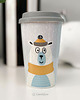 kubki Kubek porcelanowy z pokrywką silikonową Słodki Misiu 400 ml - uroczy prezent