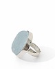 pierścionki srebrne Srebrny pierścionek regulowany ze szkłem morskim