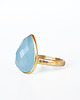 pierścionki złote Pierścionek srebro925/pozłacane chalcedonit blue