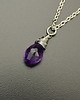 wisiory Krótki naszyjnik kropla ametyst wire wrapping