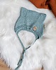 czapki dziecięce Bonetka kotek KITTY BONNET duck blue