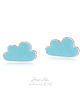 kolczyki szklane Little Clouds - błękitne chmurki