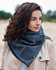 szale damskie Szal wełniany ze skórą, Komin Unisex  Grafitowy