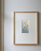 obrazy Akwarela Kwiaty oryginalny obraz niebieski papier 10,5x22 cm