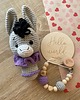 misie i maskotki Gift box dla maluszka, osiołek maskotka + zawieszka do smoczka