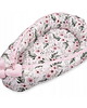 akcesoria do łóżeczek Kokon Niemowlęcy Velvet - Rose Garden  Light Pink
