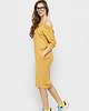 sukienki midi damskie Sukienka oversize Ida w musztardowym kolorze