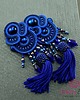kolczyki soutache Kobaltowe kolczyki sutasz z chwostem