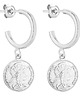 kolczyki srebrne Srebrne półkola M z monetami
