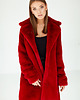 płaszcze damskie Czerwony Płaszcz ze Sztucznego Futra