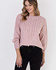 swetry damskie  Sweter w sportowym stylu - SWE322 pudrowy róż MKM