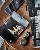 portfele męskie Eleganckie czarne etui na klucze skórzane belveder BK71
