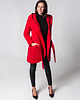 płaszcze damskie Płaszcz z kapturem czerwony Holystic