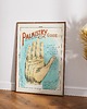 plakaty Stara wiktoriańska ilustracja dłoni - Plakat ezoteryczny vintage - Chiromancja