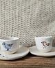 kuchnia - różne Zestaw ceramicznych kieliszków na jajka z talerzykami handmade