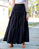spódnice maxi Spódnica maxi długa kolor czarna  falbany XS/S