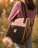 torby na ramię Brązowo-różowa duża torba shopper Devon