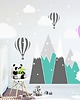 naklejki ścienne do pokoju dziecka Naklejki na ścianę Góry Balony Grochy Chmurki