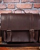plecaki Tornister skórzany vintage i Torba 2w1 ciemno-brązowy BR91