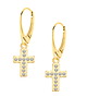 kolczyki pozłacane Kolczyki pozłacane z krzyżykami Swarovski