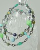 srebrne naszyjniki Mix kamieni zielono-niebieski - srebrny naszyjnik