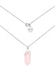 srebrne naszyjniki Srebrny naszyjnik z małym kwarcem różowym