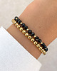 bransoletki z kamieni naturalnych Bransoletki na gumce - czarny turmalin z hematytem
