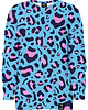 bluzy dla dziewczynki Bluza bez kaptura Dziewczynka DR.CROW Leopard Blue