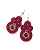 kolczyki soutache Kolczyki sutasz czerwone z kryształkami Gracia