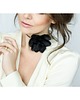 chokery Czarny  choker kwiat z jedwabiu