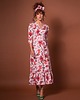 sukienki midi damskie Lady retro - sukienka z falbaną w kwiaty