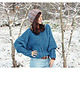 swetry damskie  Niebieski sweter handmade moher z wełną