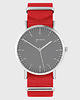 zegarki unisex Zegarek - Simple, szary - czerwony, nato