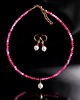 komplet biżuterii RAZEM TANIEJ! naszyjnik & kolczyki : fuchsia & pearl collection