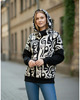 bluza z kapturem damska Bluza oversize Guna czarno-białe twarze Rozmiar M-L