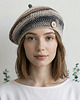 czapki damskie Wiosenny beret damski z antenką ręcznie robiony bawełna one size