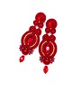 kolczyki soutache Kolczyki sutasz czerwone wieczorowe eleganckie z kryształkami Layla