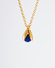srebrne naszyjniki Złocony naszyjnik KONWALIA  z lapis lazuli