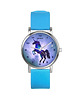 zegarki damskie Zegarek  mały - Jednorożec - silikonowy, niebieski