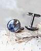 spinki do mankietów BLUE STONE gustowny prezent spinki do koszuli dla faceta