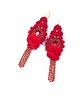 kolczyki soutache Kolczyki sutasz czerwone wieczorowe błyszczące z cyrkoniami Joy