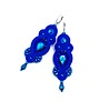 kolczyki soutache Orina kolczyki sutasz chabrowe długie wieczorowe z kryształami