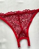 majtki damskie Majtki z dziurką NUDE czerwone koronkowe